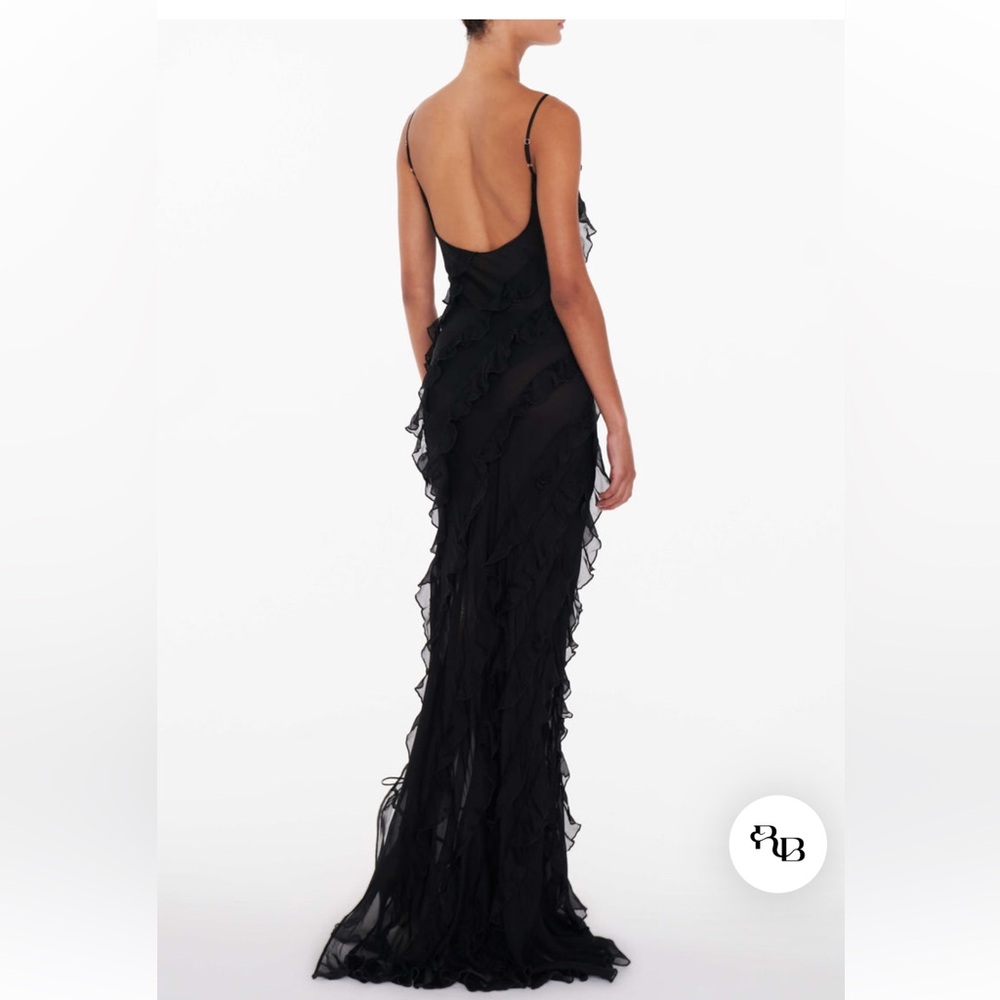 Rat & Boa Black Ruffle Maxi Dress